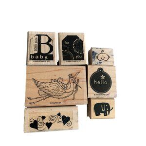 Stampin Up Baby Hello Rubber Stamp Set